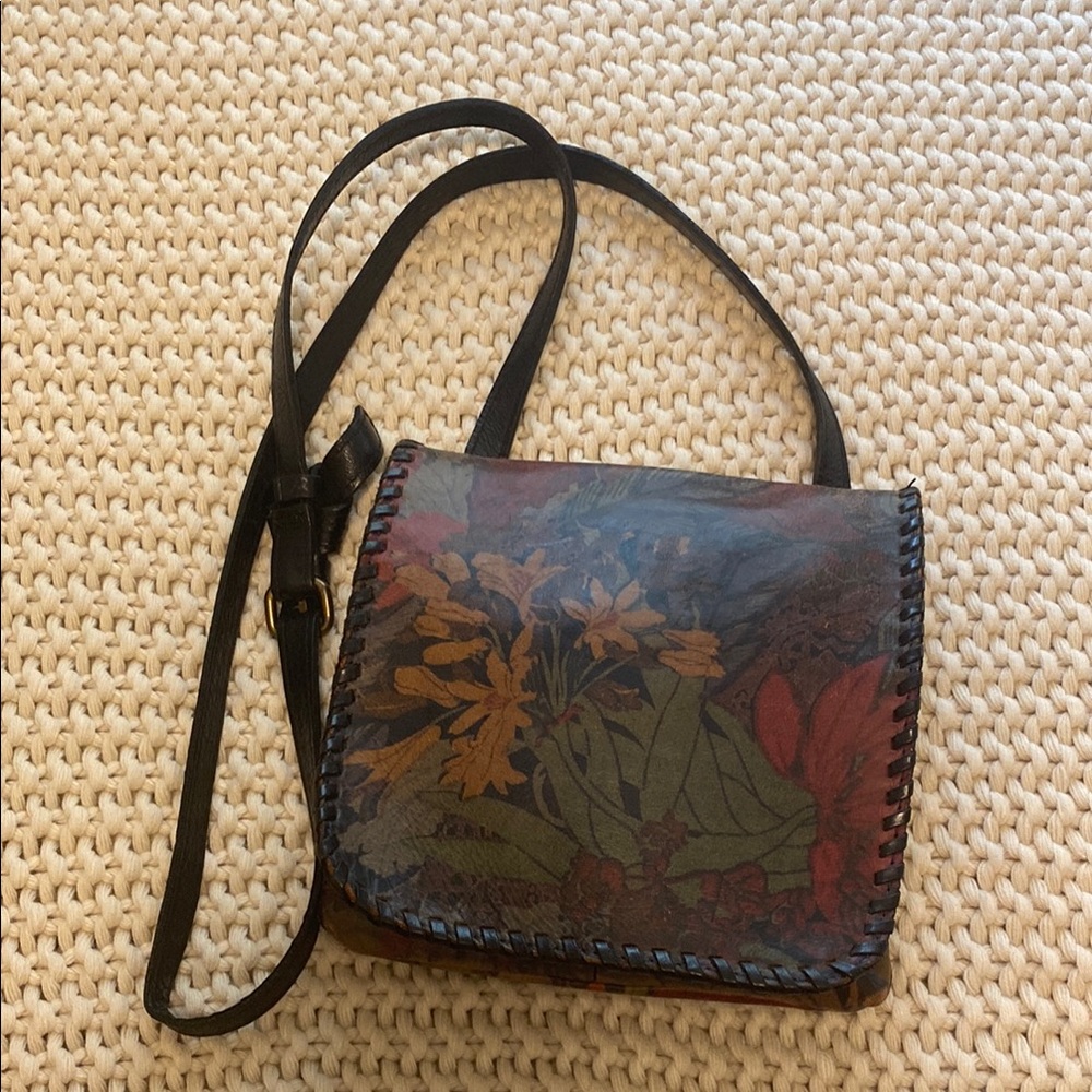 Patricia Nash Floral Patterned Leather Crossbody Bag